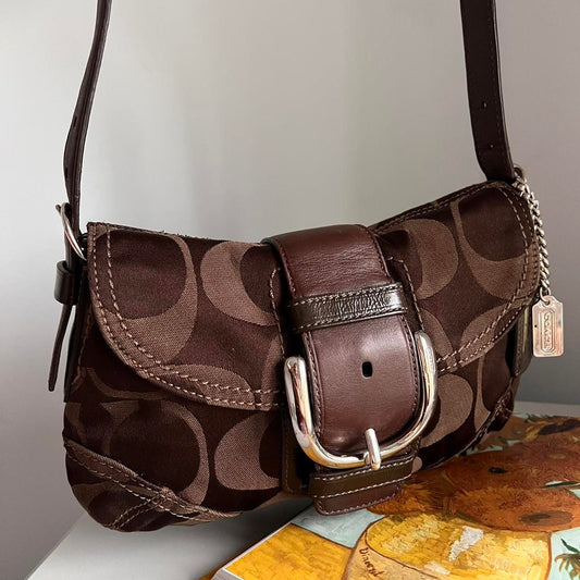 Coach Signature Soho Demi Shoulder Bag - Brown/Silver