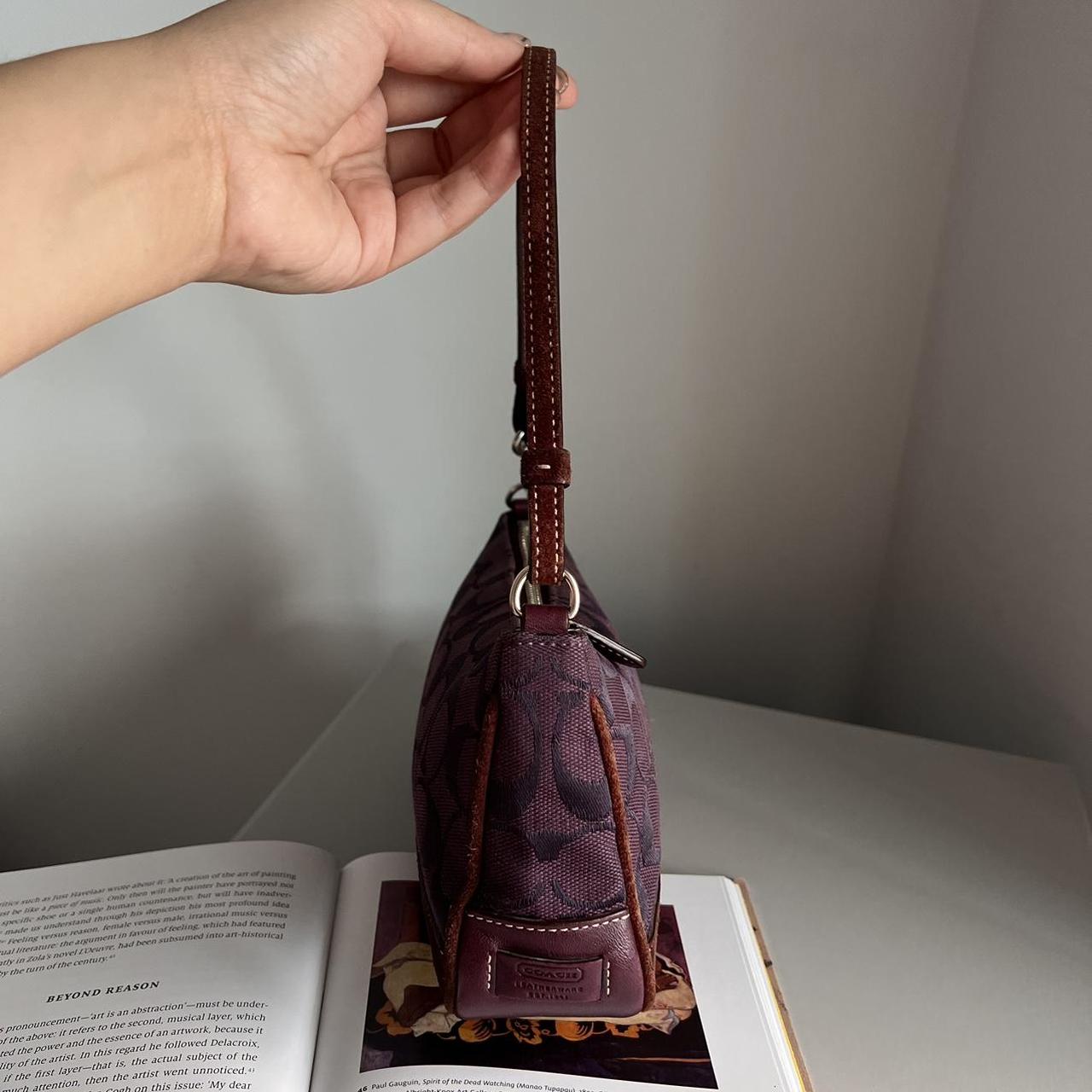 Coach Signature Demi Pouch - Purple/ Burgundy/ Silver
