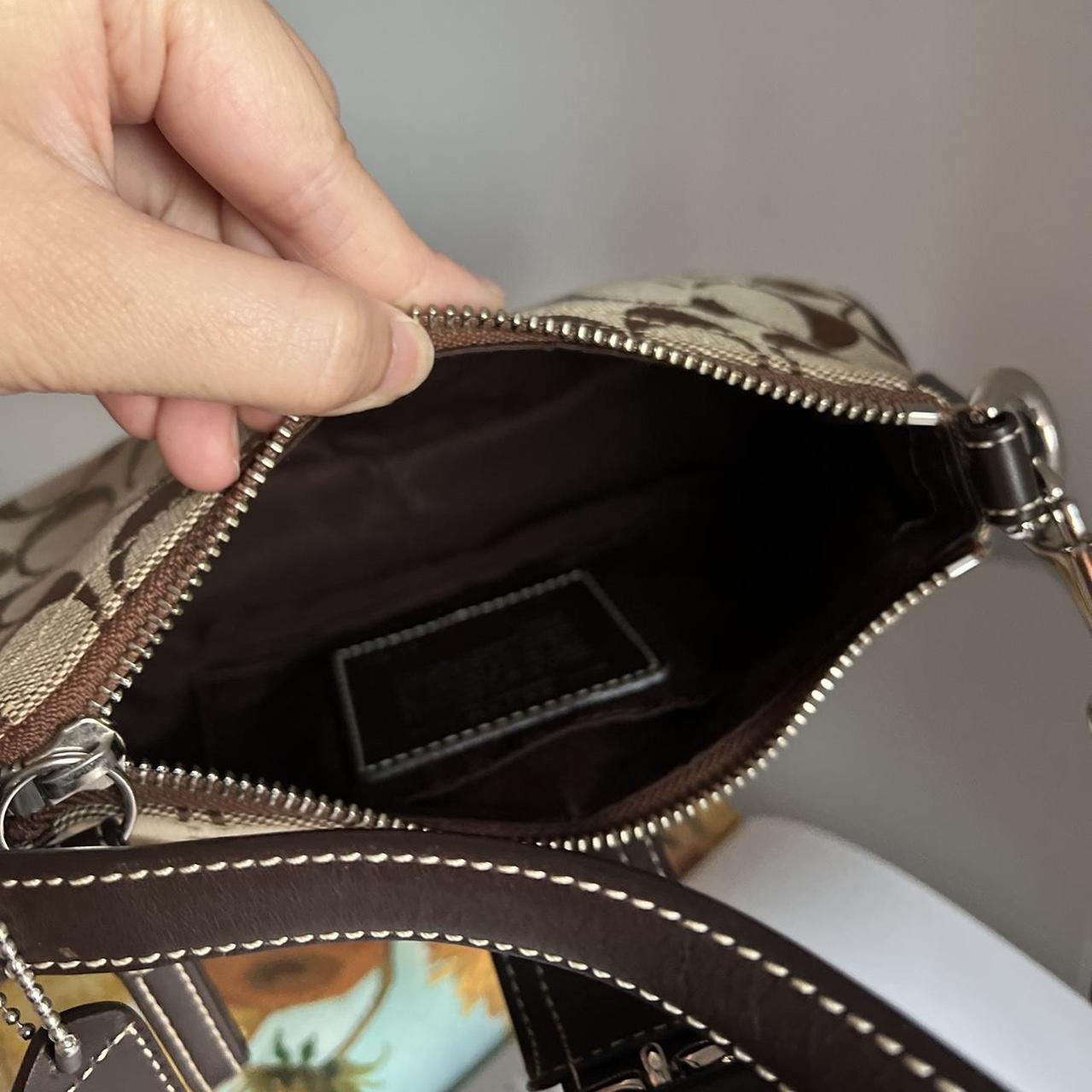 Coach Signature Demi Pouch - Dark Brown/Khaki/Silver