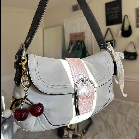 COACH Cream and brown leather
