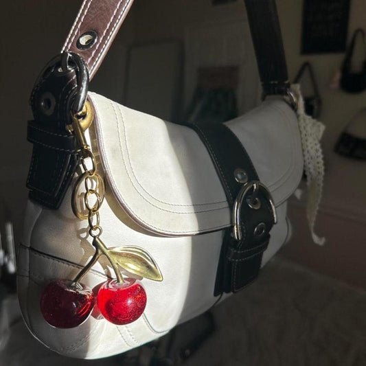 COACH Cream and brown leather