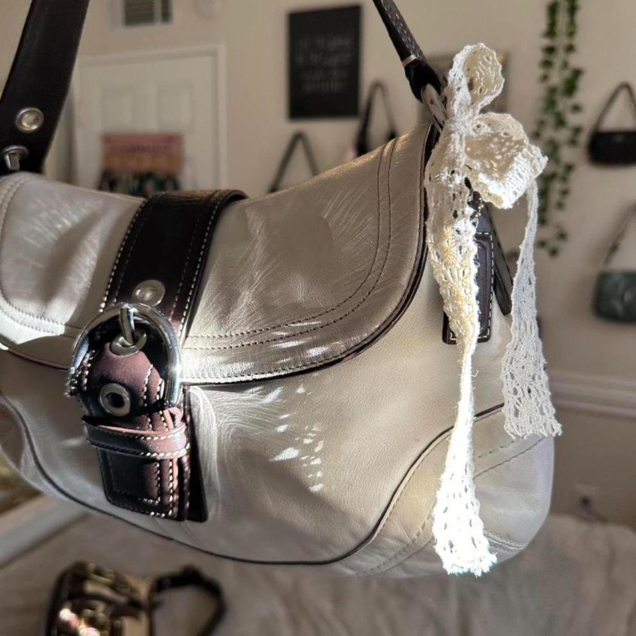 COACH Cream and brown leather